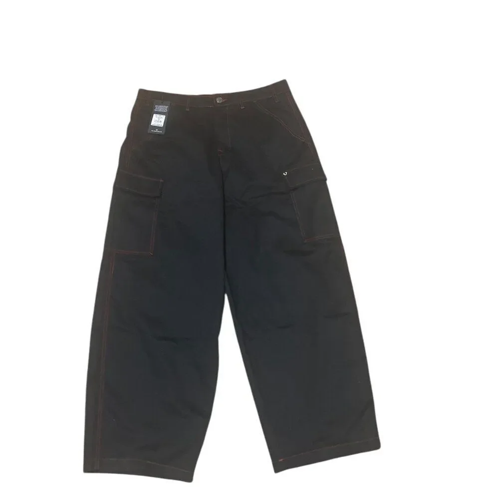 True Religion Jet Black Cargo Pants Flap Pockets Men’s Size 36 MSRP $149 NWT